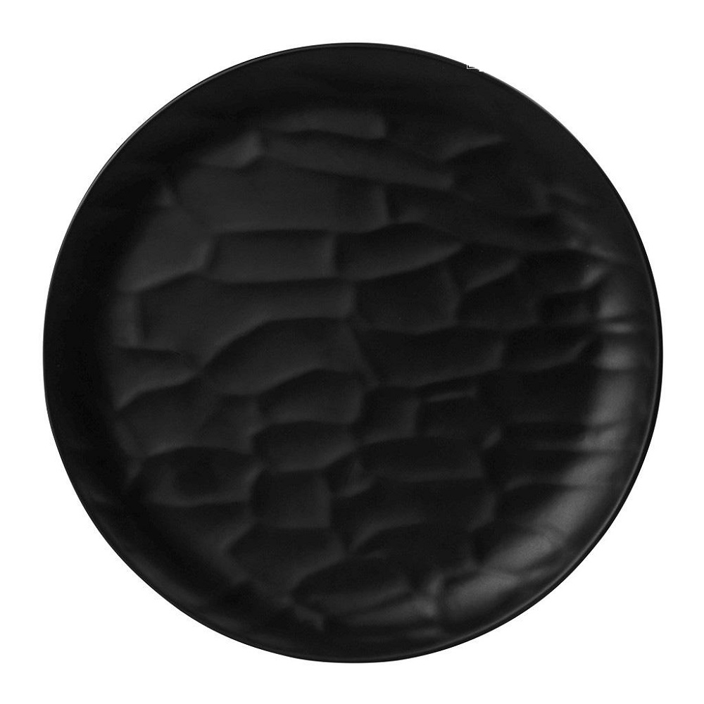 Πιάτο Ρηχό Μελαμίνης Στρογγυλό Πίτσας Φ35xH1cm Wavy Black Matt Tria MLB335K18 - 2