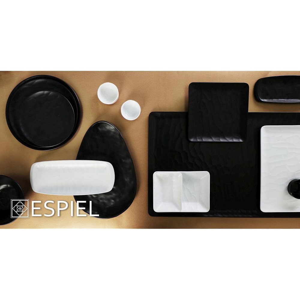 Πιάτο Ρηχό Μελαμίνης Στρογγυλό Πίτσας Φ35xH1cm Wavy Black Matt Tria MLB335K18 - 4