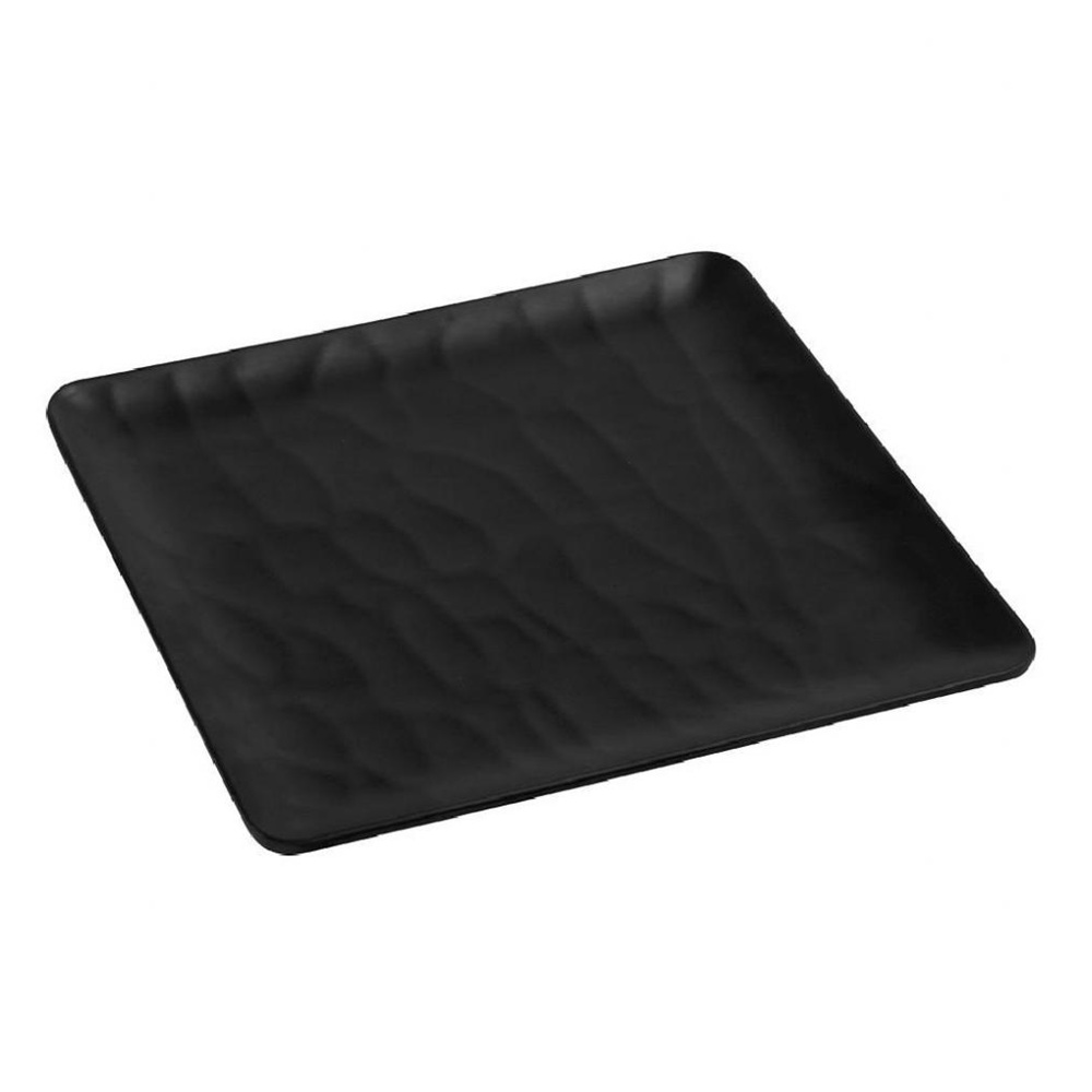Πιάτο Ρηχό Τετράγωνο 26εκ Μελαμίνης Μαύρο Wavy Matte TRIA MLB349 - 1