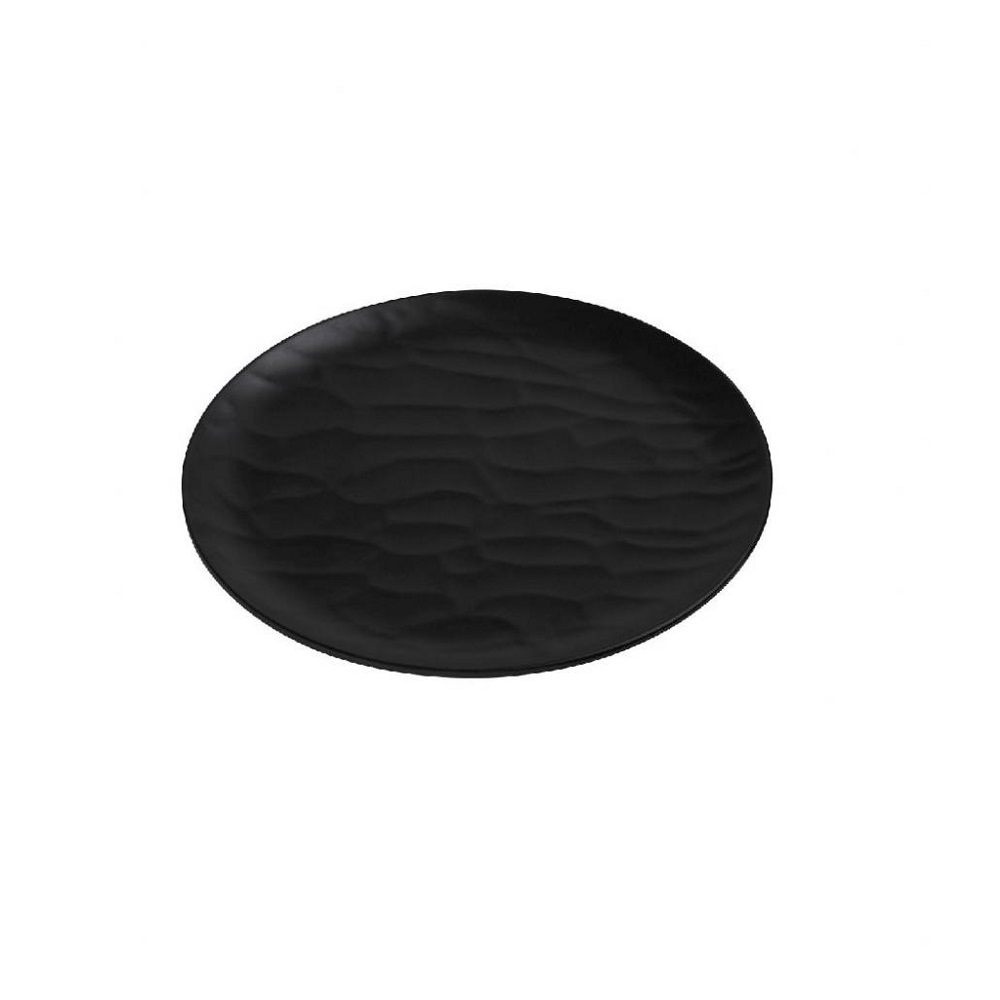 Πιάτο Ρηχό Μελαμίνης Στρογγυλό Φ32xH1cm Wavy Black Matt Tria MLB350K24 - 2
