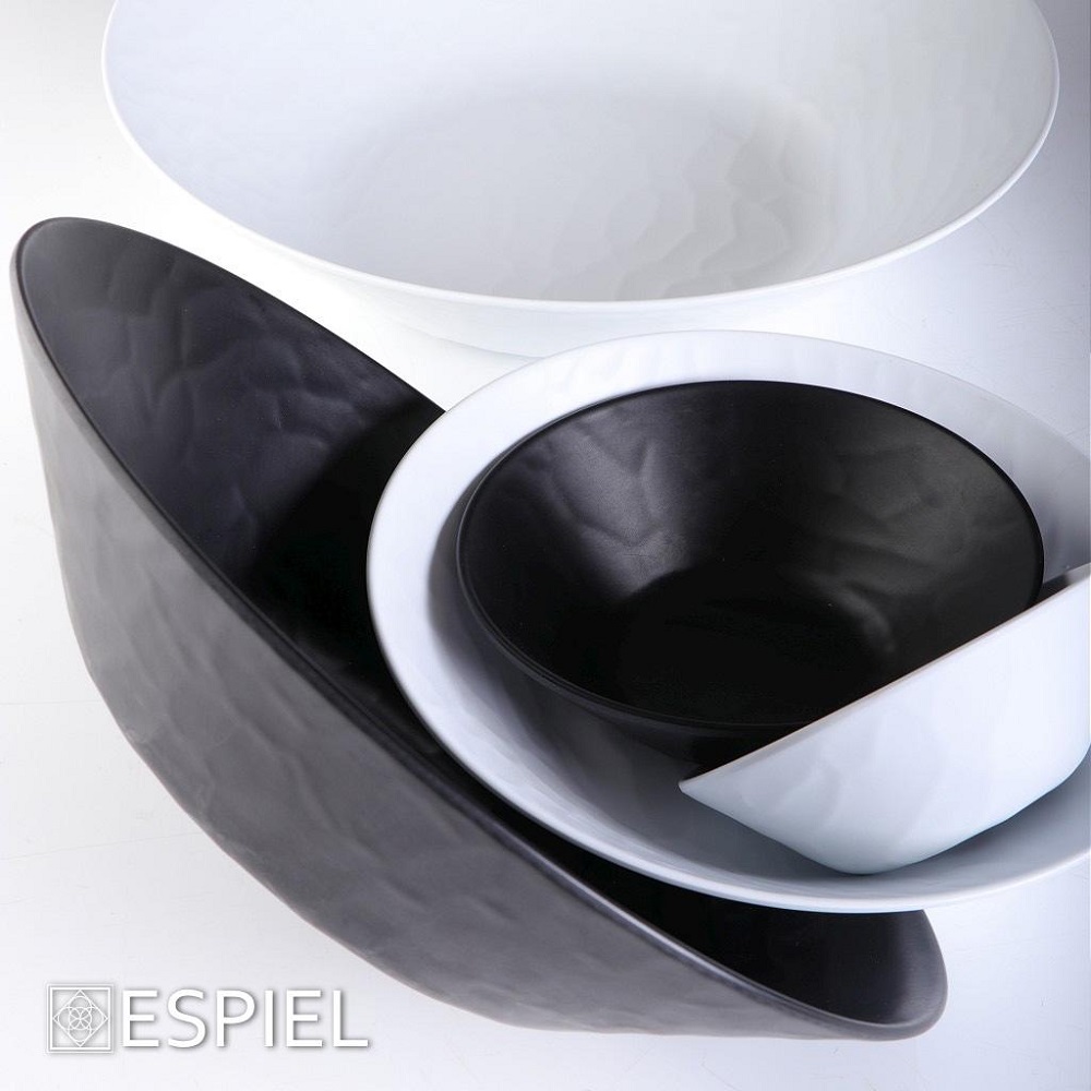 Πιάτο Βαθύ Μελαμίνης Στρογγυλό Φ19xH4cm Wavy Black Matt Tria MLB393K72 - 5