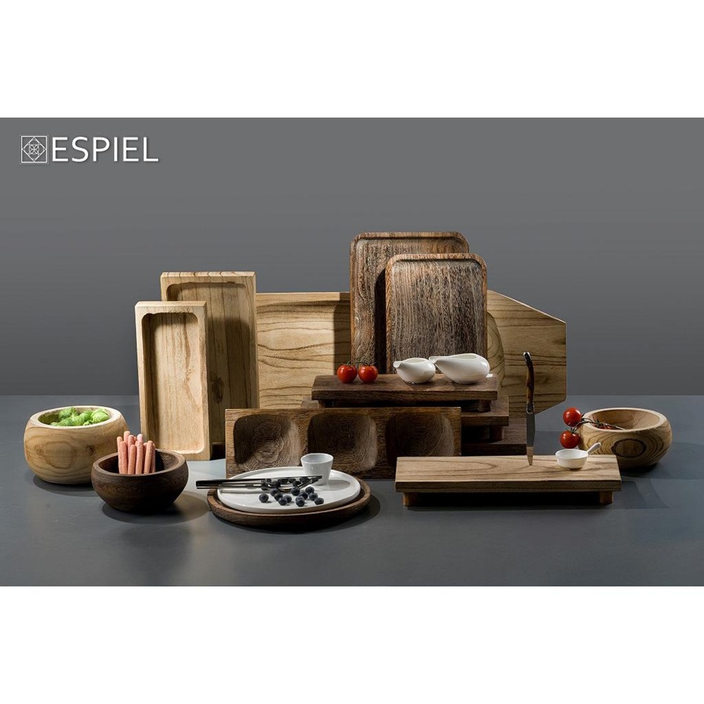 Πλατώ Σερβιρίσματος Ορθογώνιο Ξύλο Παυλώνιας 35,5x12,5x5cm ESPIEL XYP207 - 4