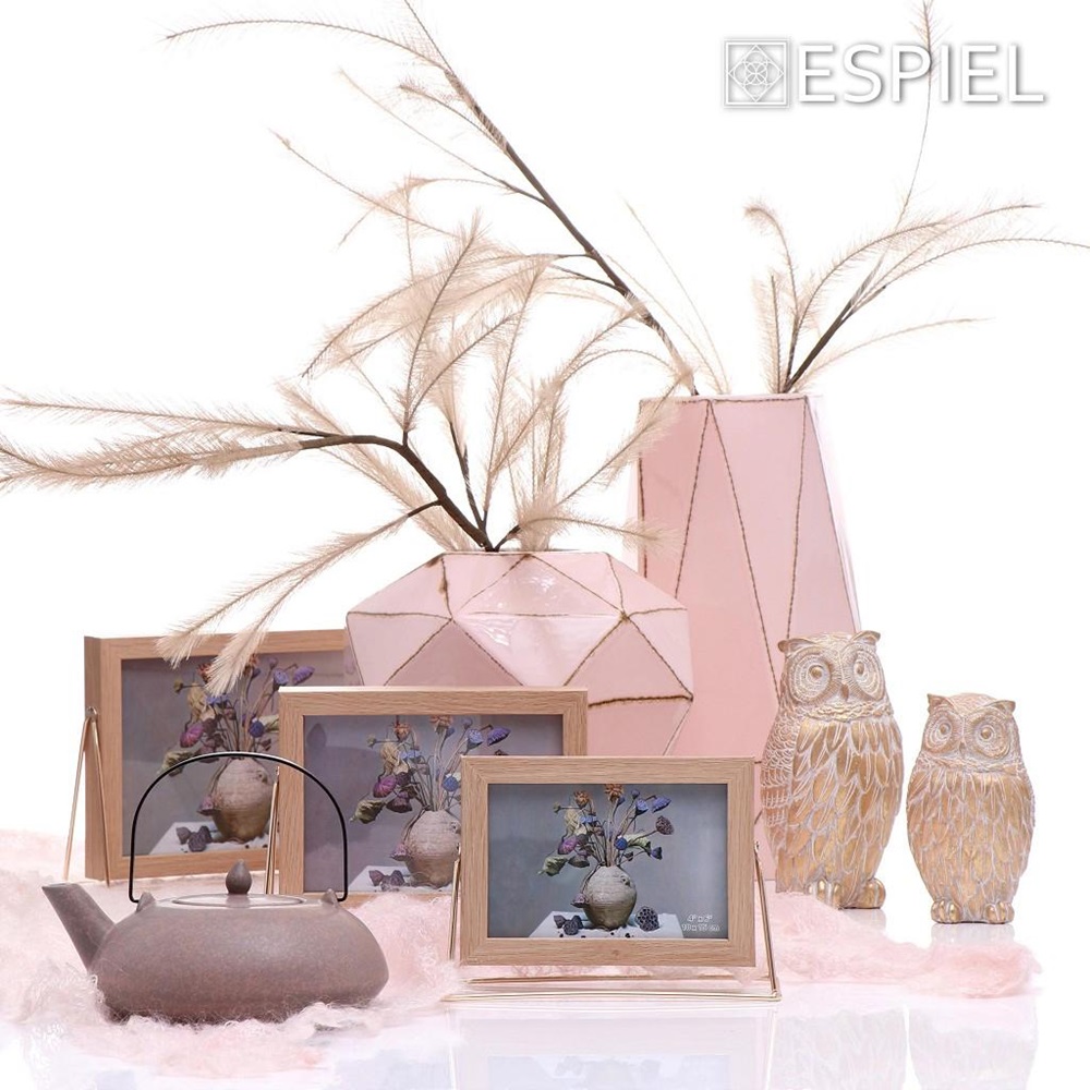 Κορνίζα Ξύλινη 13x18cm Με Ασημί Βάση 22x8xH15cm Modern Espiel FAM222 - 2