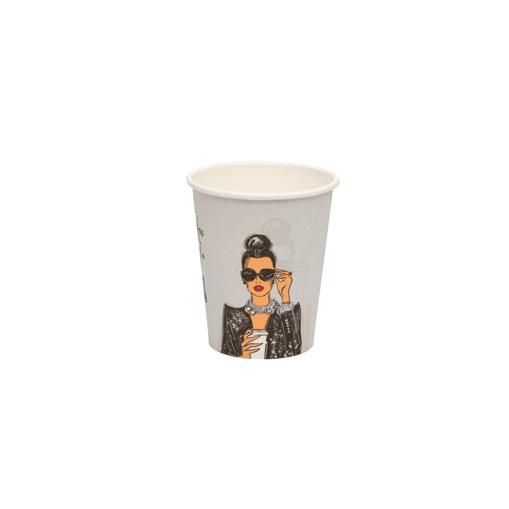 Ποτήρι Χάρτινο Μονού Τοιχώματος Style 250ml Ø8cm 8oz 50τεμ Tefaco 123281 - 2