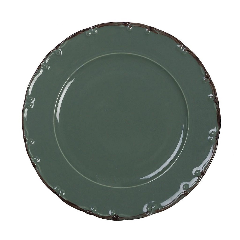 Πιάτο Ρηχό Πορσελάνης Με Καφέ Rim Φ19xH2cm Liana Espiel TLU103K6 - 1
