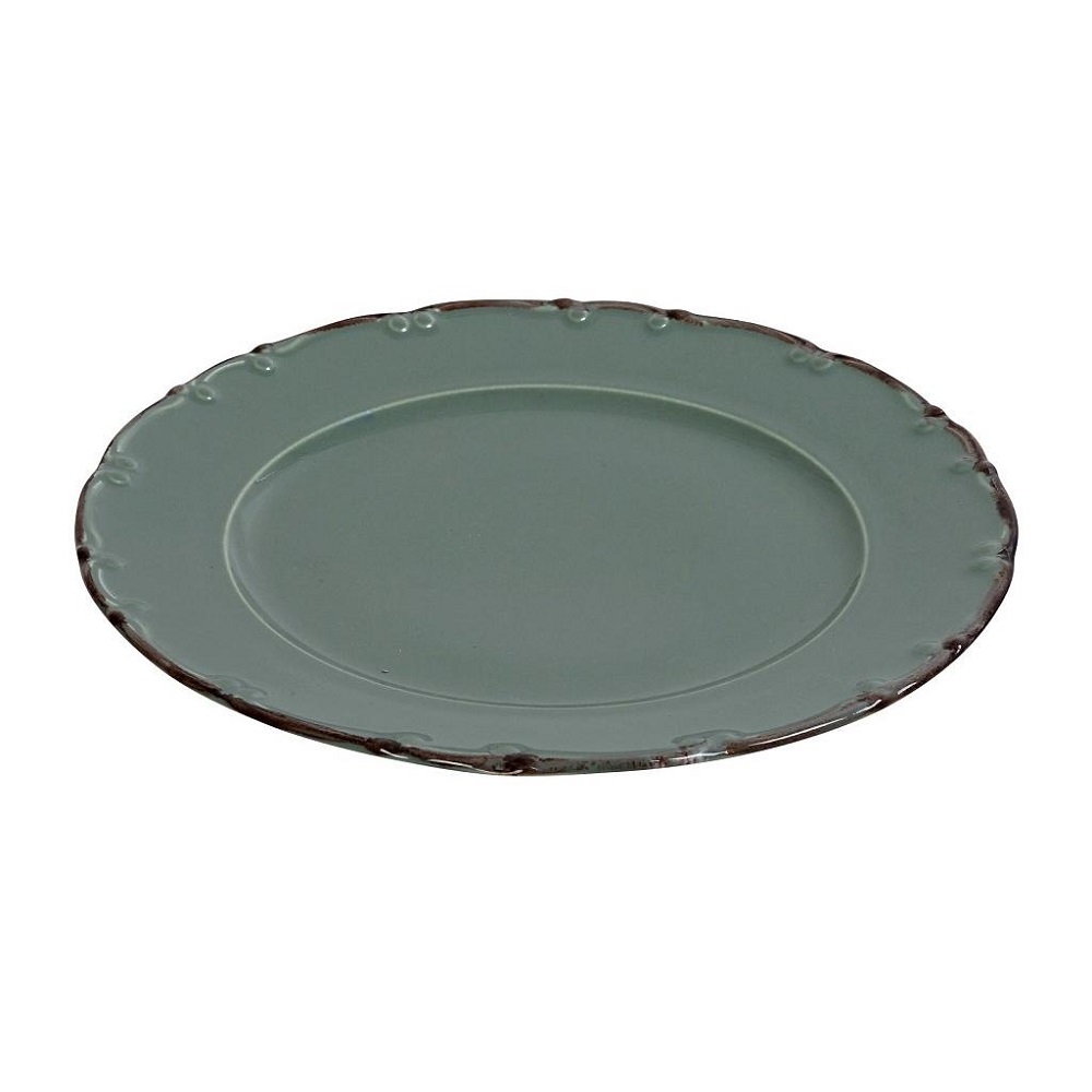 Πιάτο Ρηχό Πορσελάνης Με Καφέ Rim Φ19xH2cm Liana Espiel TLU103K6 - 2