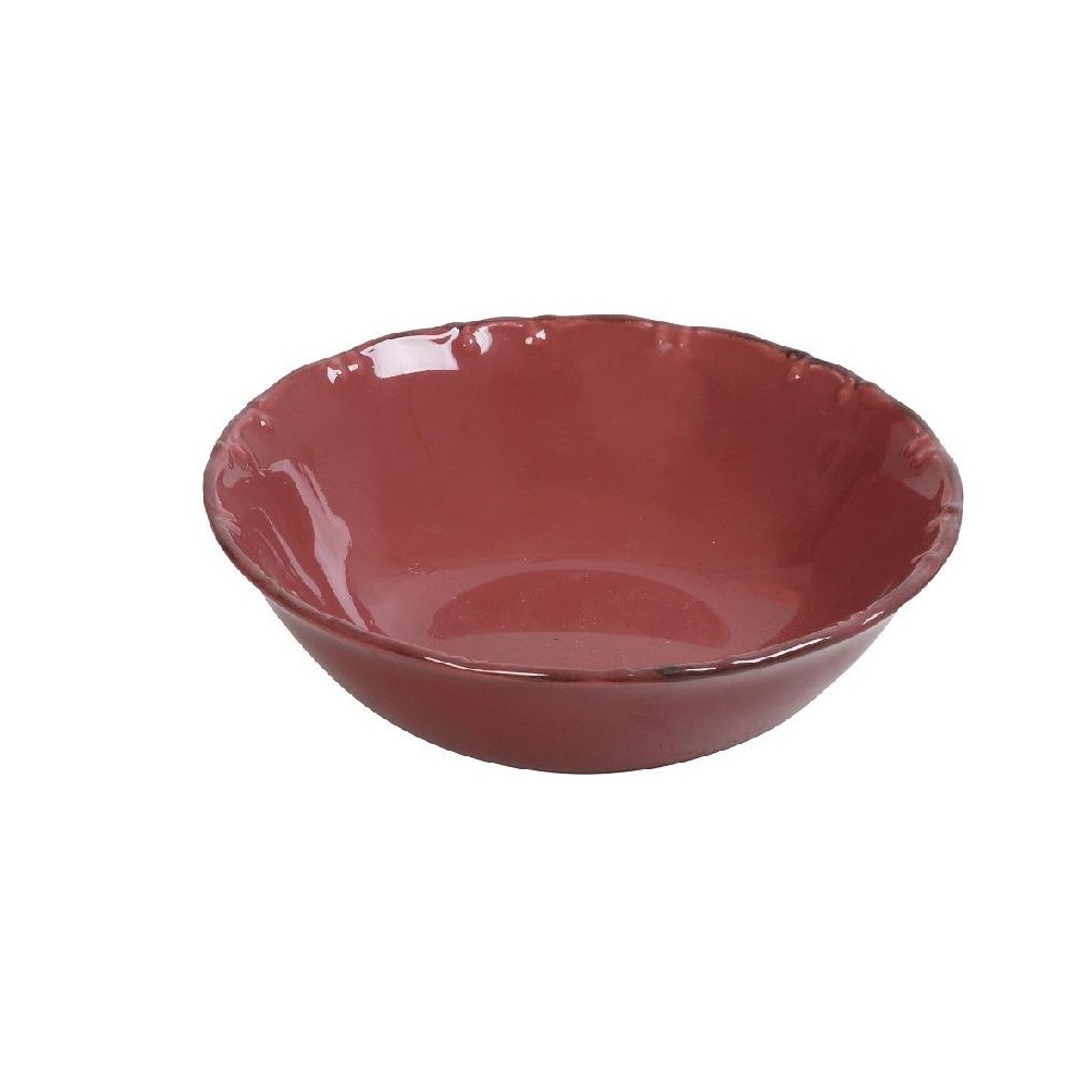 Μπολ Πορσελάνης Στρογγυλό Ροζ Με Καφέ Rim Φ16xH5cm Liana Espiel TLX140 - 