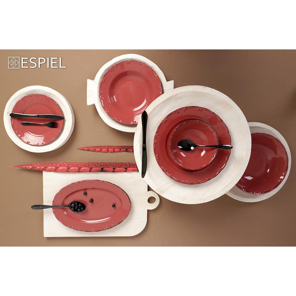 Μπολ Πορσελάνης Στρογγυλό Ροζ Με Καφέ Rim Φ16xH5cm Liana Espiel TLX140 - 2