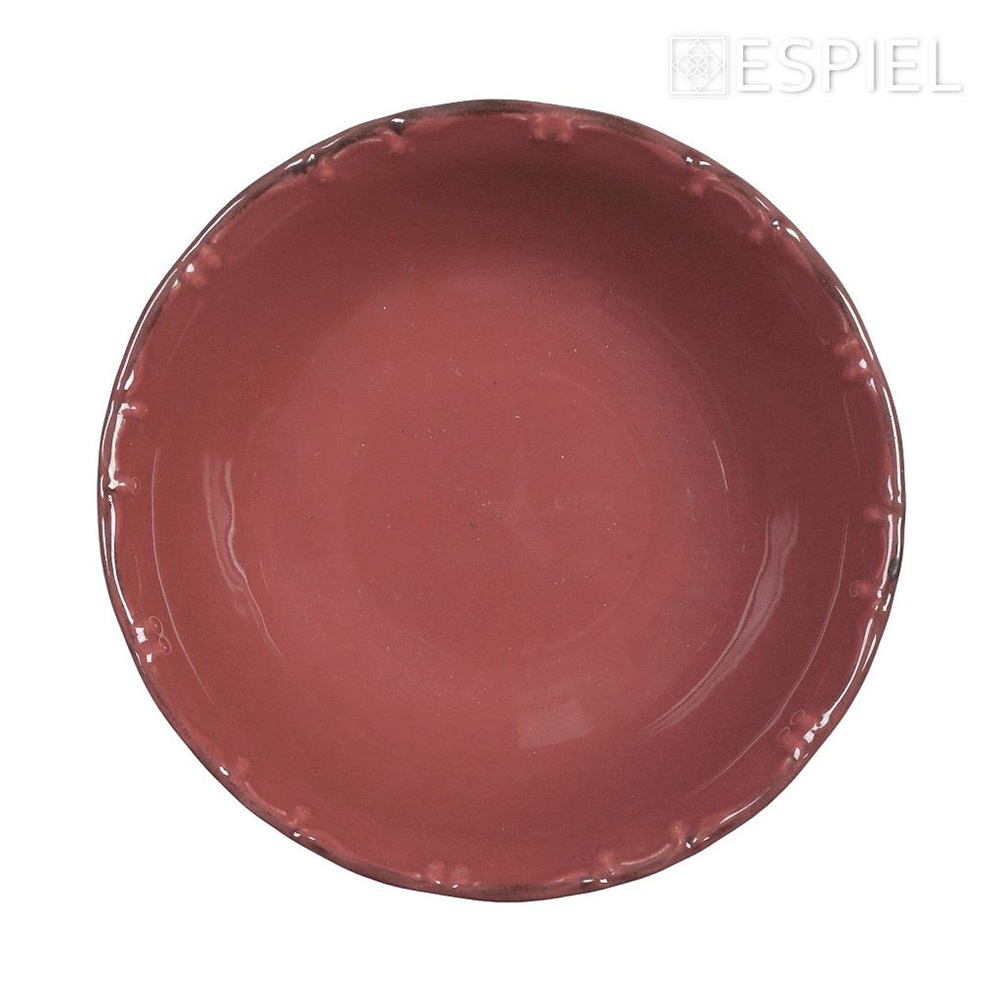 Μπολ Πορσελάνης Στρογγυλό Ροζ Με Καφέ Rim Φ16xH5cm Liana Espiel TLX140 - 3