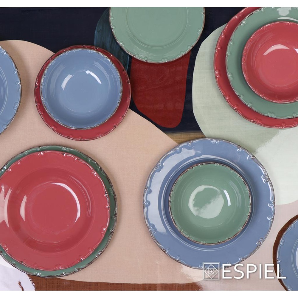 Μπολ Πορσελάνης Στρογγυλό Ροζ Με Καφέ Rim Φ16xH5cm Liana Espiel TLX140 - 5