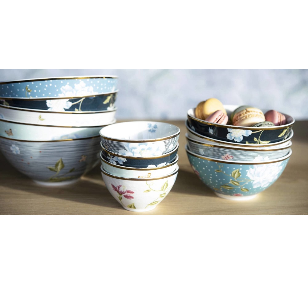 Μπολάκι Πορσελάνης Στρογγυλό Φ9xH4,7cm 150ml Midnght Pinstripe Heritage Laura Ashley LA180464 - 3