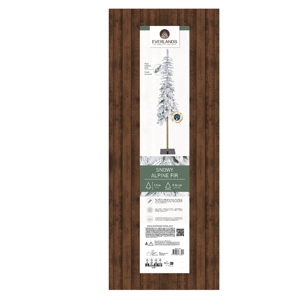 Χριστουγεννιάτικο Δέντρο Everlands Snowy Alpine Fir 150εκ με Μεταλλική Βάση – 232 Tips Everlands 680080 - 5