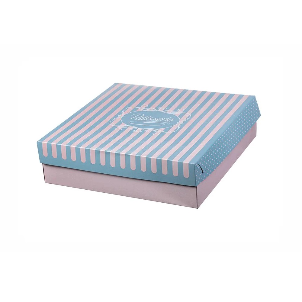 Κουτί Ζαχαροπλαστικής Patisserie K35 Χάρτινο Με Επίστρωση Metalised PET 35x35x10cm 1kg Intertan QK35PN - 