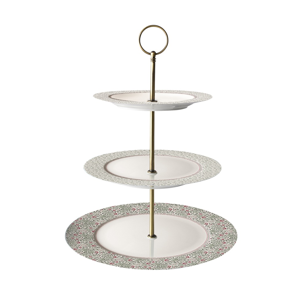 Εταζέρα Πορσελάνης New Bone China 3 Πιάτων 28×28×4,3 εκ. Laura Ashley Wild Clematis LA182942 - 