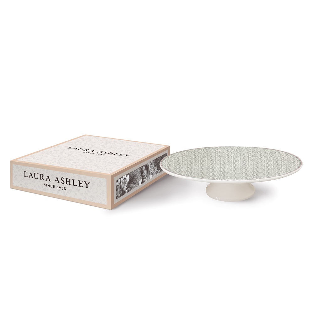 Τουρτιέρα Με Πόδι Πορσελάνης Φ31xH9,5cm Σε Συσκευασία Δώρου Wild Clematis Laura Ashley LA182943 - 3