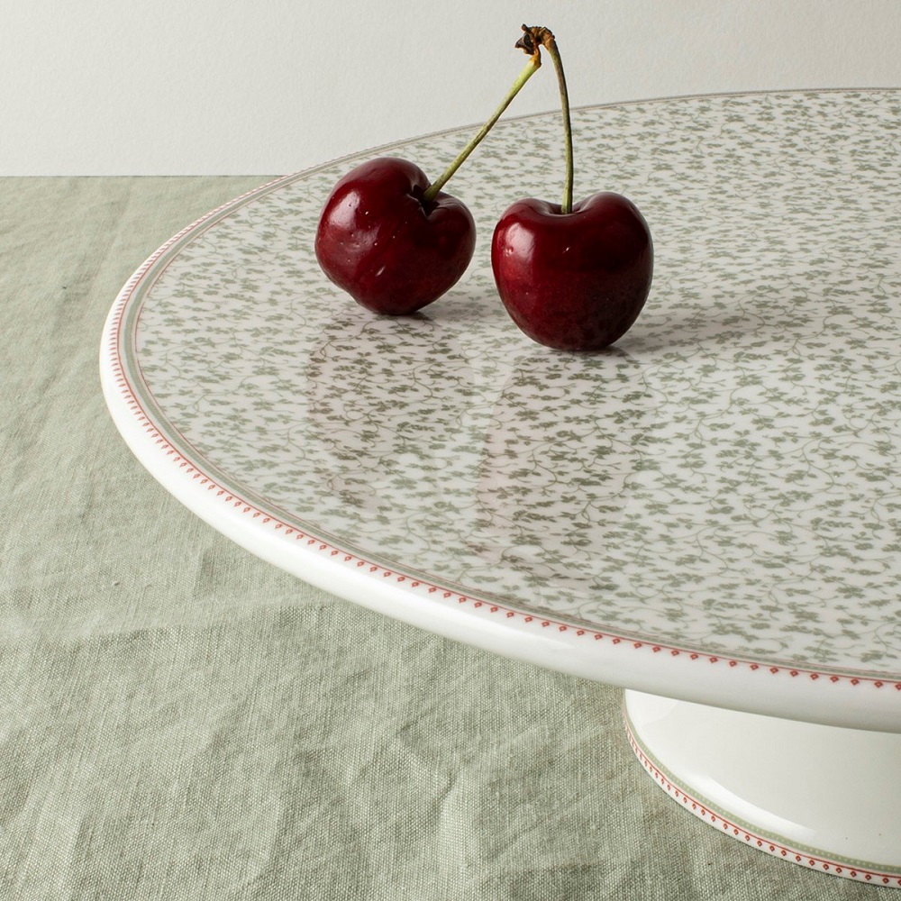 Τουρτιέρα Με Πόδι Πορσελάνης Φ31xH9,5cm Σε Συσκευασία Δώρου Wild Clematis Laura Ashley LA182943 - 5