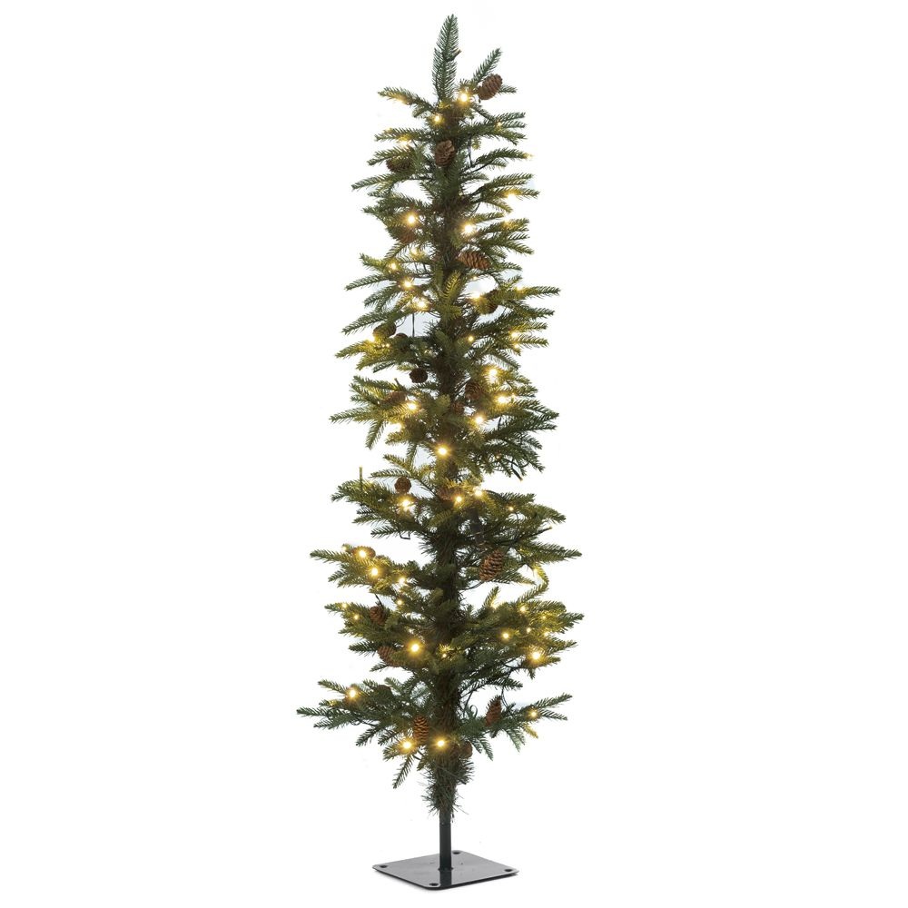 Χριστουγεννιάτικο Δέντρο Pencil Pine 120cm με 100 LED Λευκά Φώτα και Μεταλλική Βάση iliadis 74493 - 