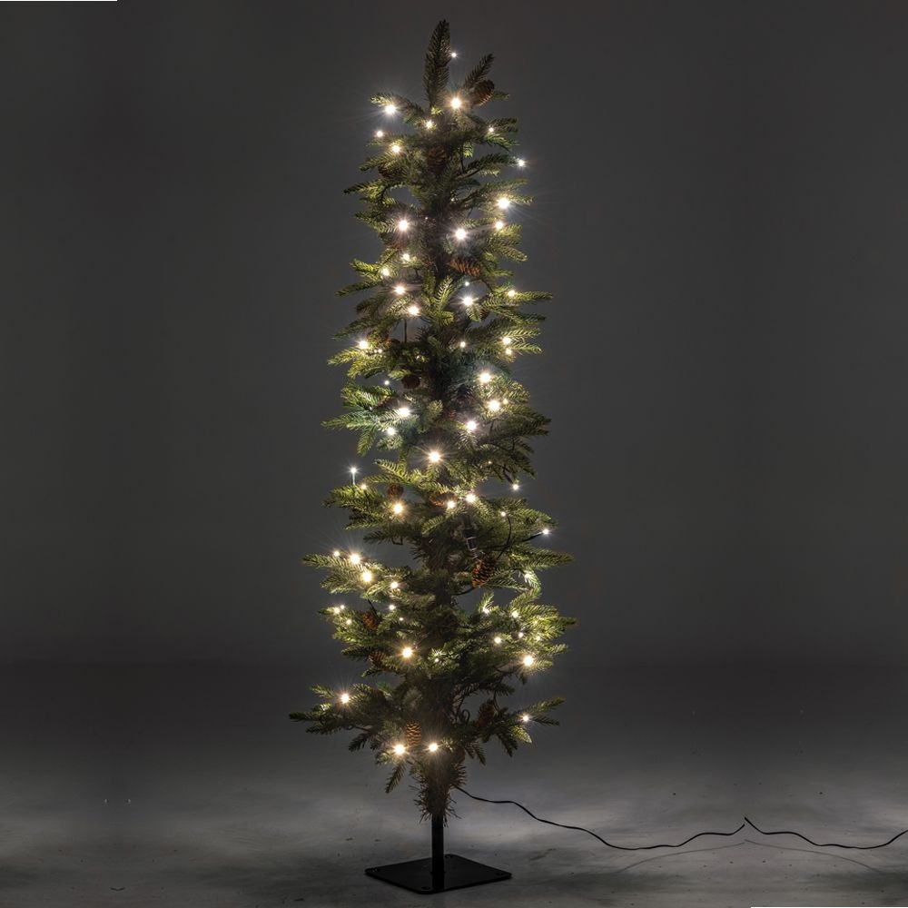 Χριστουγεννιάτικο Δέντρο Pencil Pine 120cm με 100 LED Λευκά Φώτα και Μεταλλική Βάση iliadis 74493 - 2