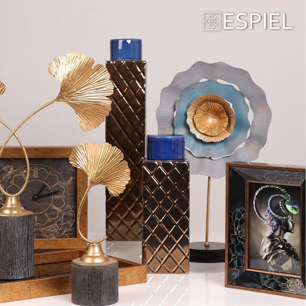 Κορνίζα Polyresin 10x15cm Καφέ 15,5x3,5xH20,5cm "Λουλούδι" Luxe Espiel MAF134 - 3