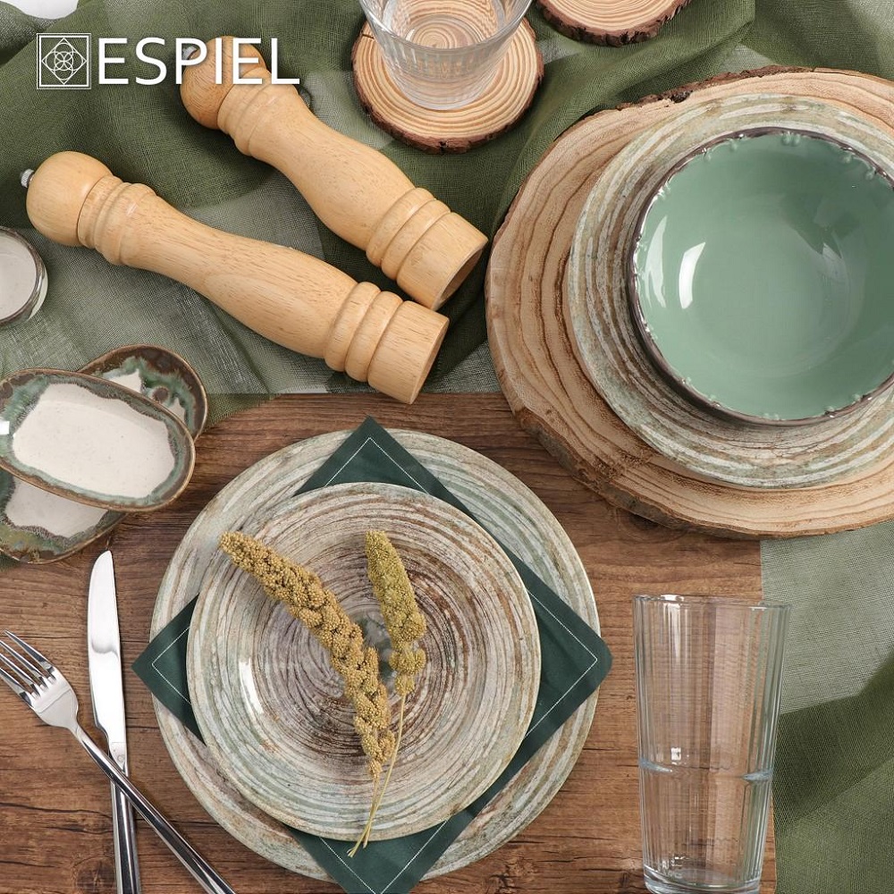 Πιατελάκι Πορσελάνης Ορθογώνιο 15x8,5xH2cm React. Green Essentials Espiel OWP112K6 - 4