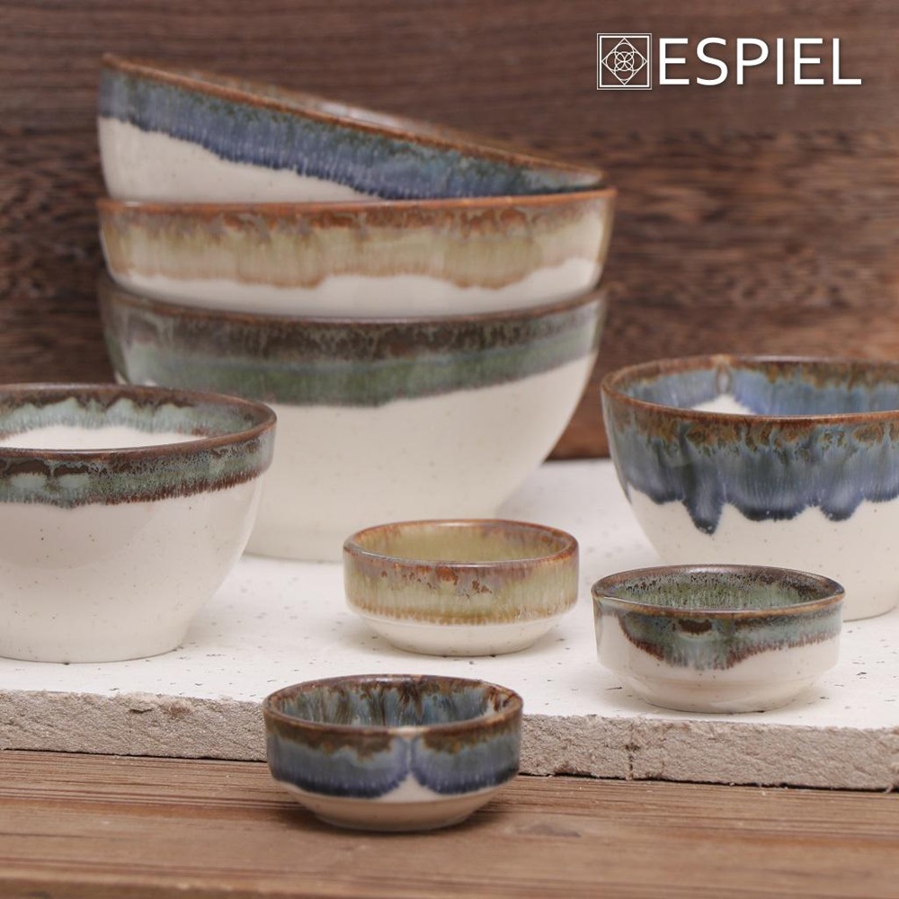 Ντιπάκι Stoneware Στρογγυλό Στοιβαζόμενο Φ6xH3cm React. Beige Essentials Espiel OWQ115 - 3