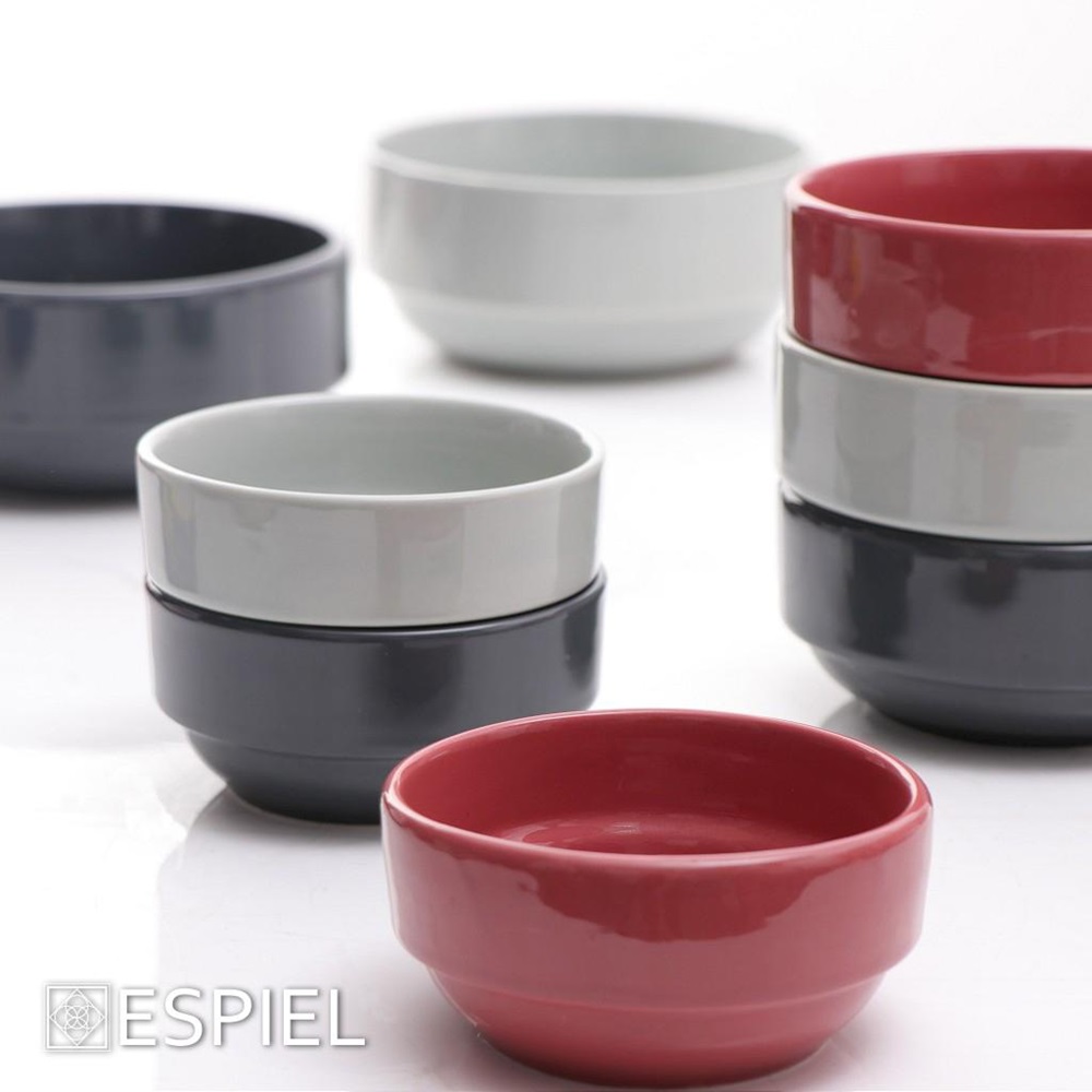 Μπολάκι - Ντιπάκι Πορσελάνης Στρογγυλό Στοιβαζόμενο Ø14xH6,5cm Pomegranate Essentials Espiel OWD118 - 2