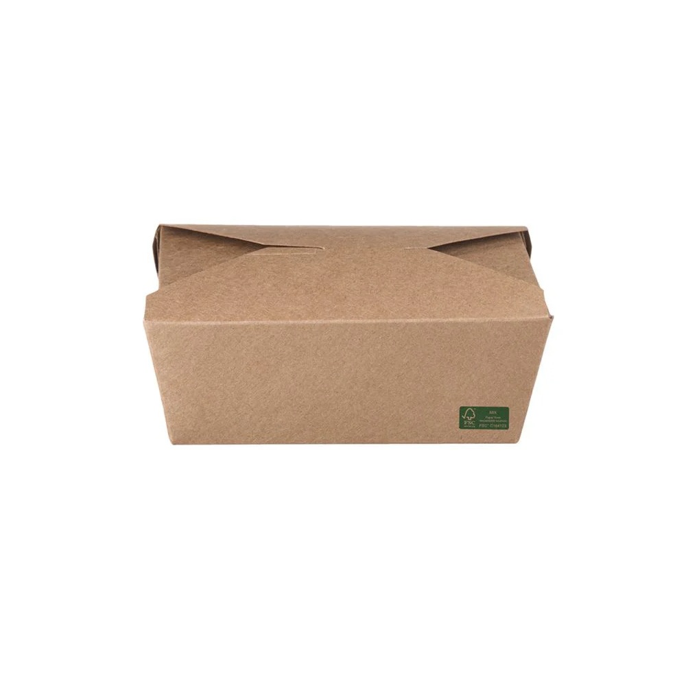 Σκεύος Φαγητού Kraft FSC Φάκελος 1400ml Με Επίστρωση PE 15x12x6,5cm 50τμχ Intertan QF1400FSC - 