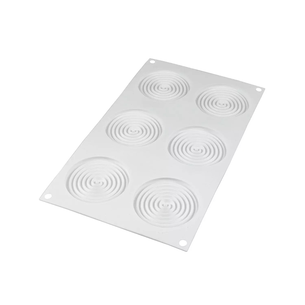 Φόρμα Σιλικόνης Platinum 6 Θέσεων Ø75x8mm 28ml Tourbillon 28 Silikomart 36.230.87.0065 - 1