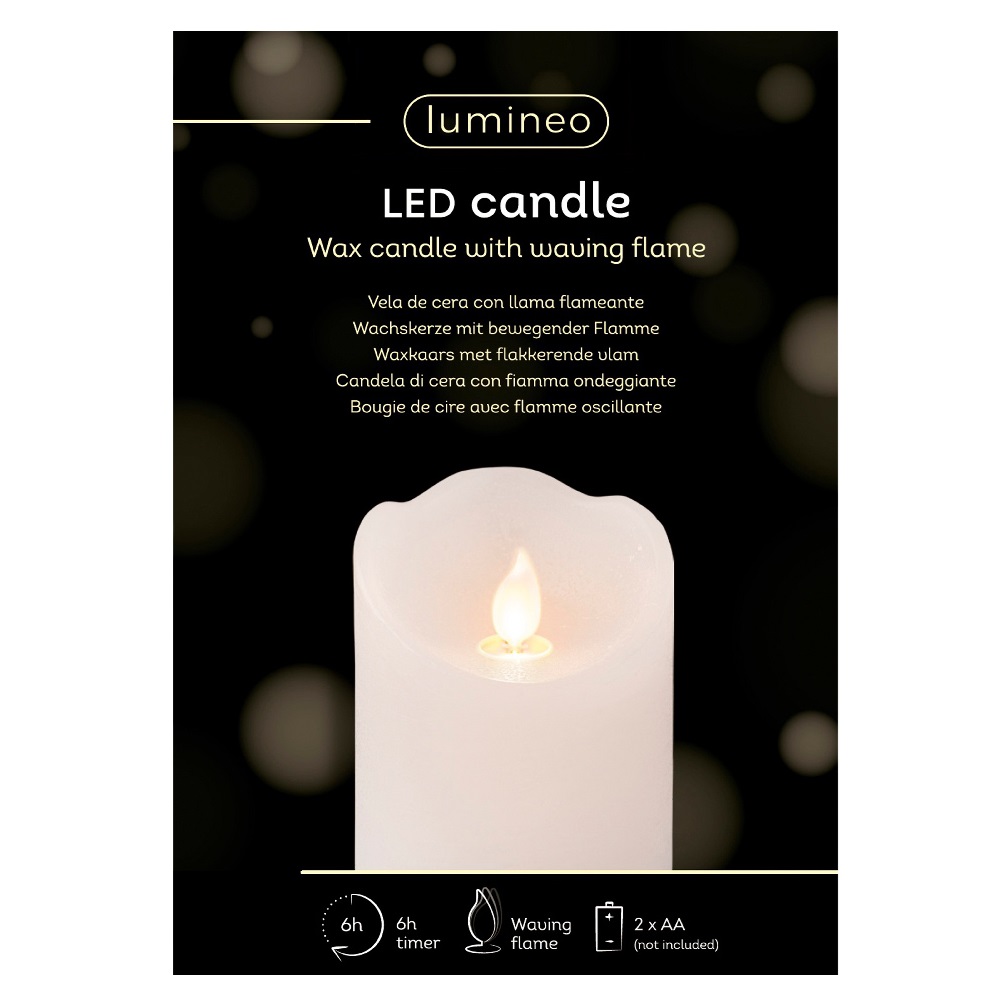 Κερί Led με Λυχνία Που Κυματίζει Φ7,5xH10cm White Lumineo 485261 - 4