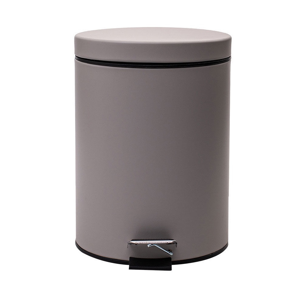 Χαρτοδοχείο Μπάνιου Μεταλλικό Taupe Ματ 5Lt Soft Close 26,5x20,6xH28cm εstia Home Art 02-5580 - 