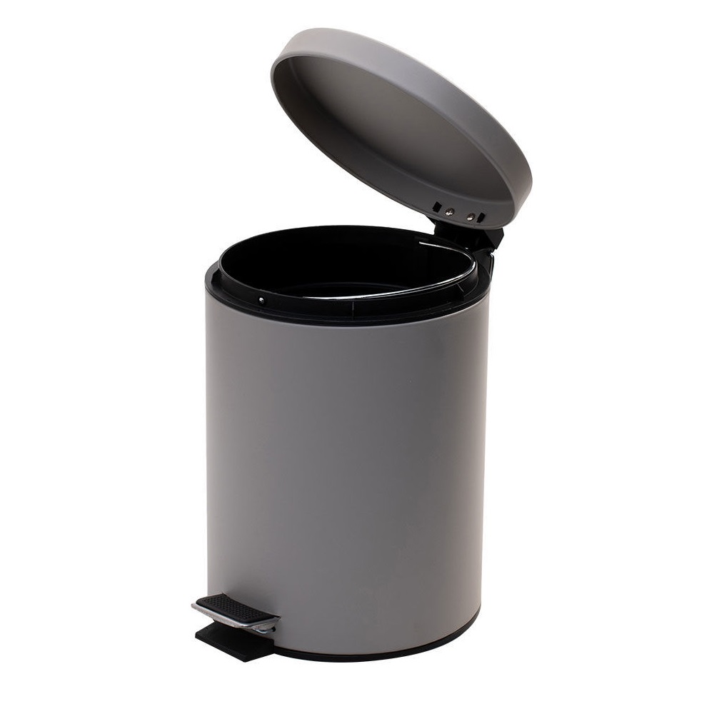 Χαρτοδοχείο Μπάνιου Μεταλλικό Taupe Ματ 5Lt Soft Close 26,5x20,6xH28cm εstia Home Art 02-5580 - 2