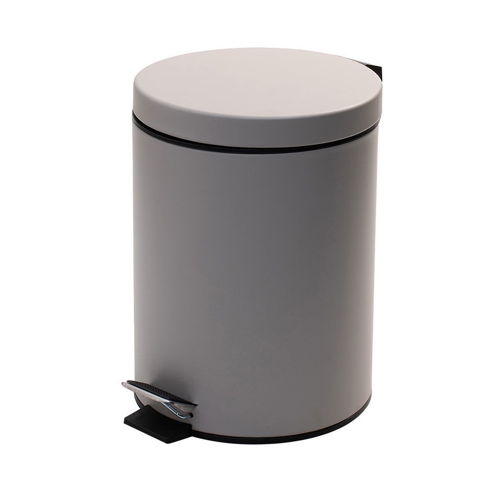 Χαρτοδοχείο Μπάνιου Μεταλλικό Taupe Ματ 5Lt Soft Close 26,5x20,6xH28cm εstia Home Art 02-5580 - 3
