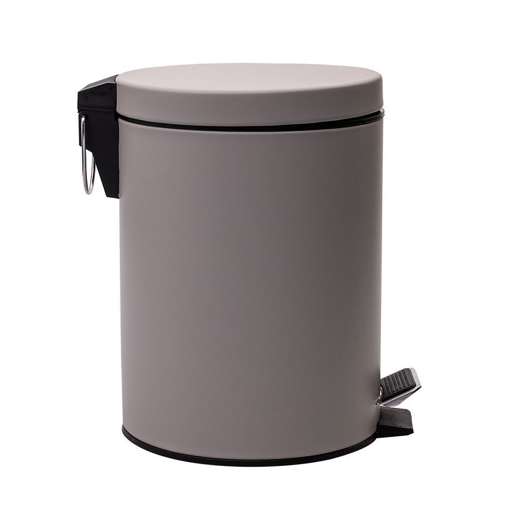Χαρτοδοχείο Μπάνιου Μεταλλικό Taupe Ματ 5Lt Soft Close 26,5x20,6xH28cm εstia Home Art 02-5580 - 4