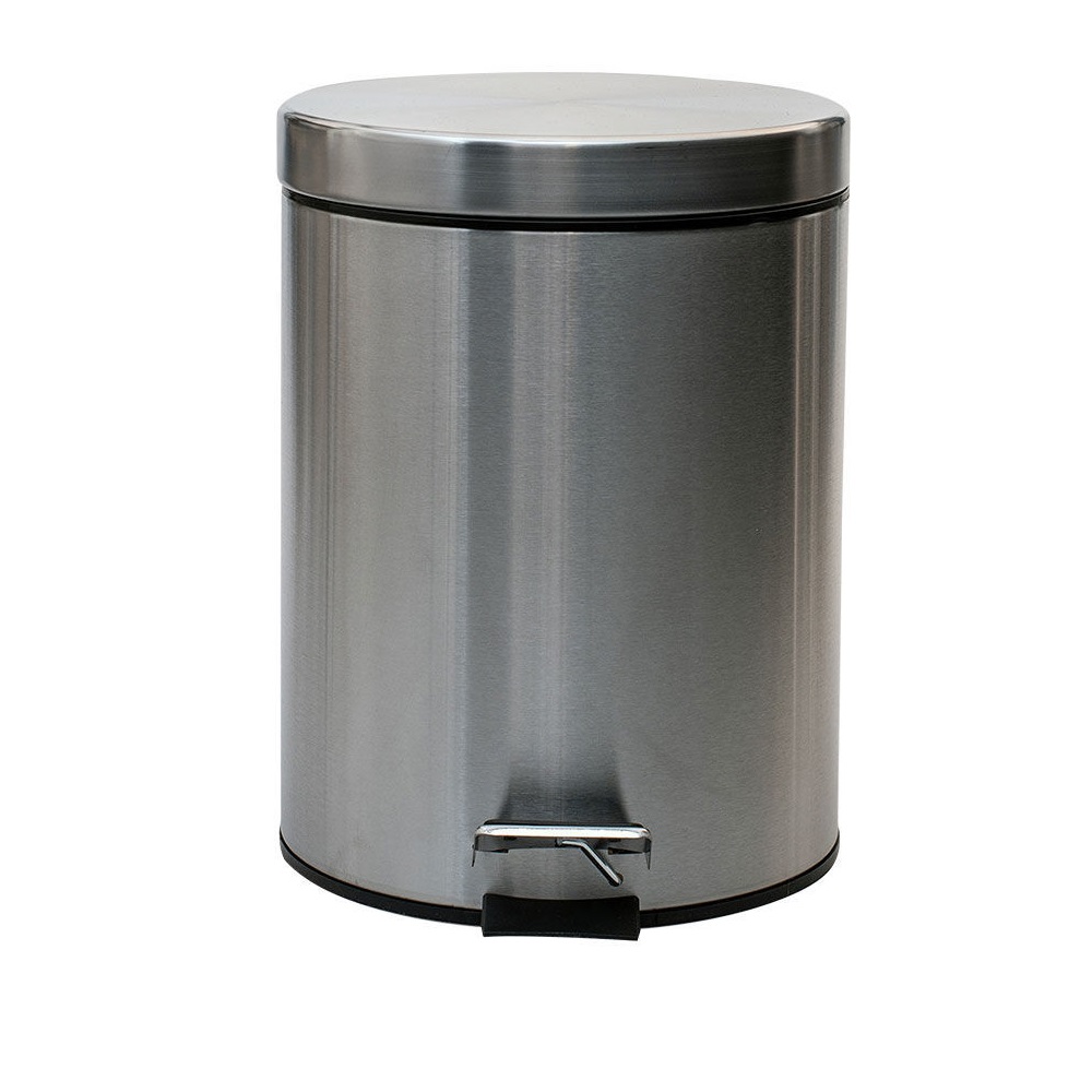 Χαρτοδοχείο Μπάνιου Ανοξείδωτος Ματ 5Lt Soft Close 20,5x20,5xH27cm εstia Home Art 02-0059 - 