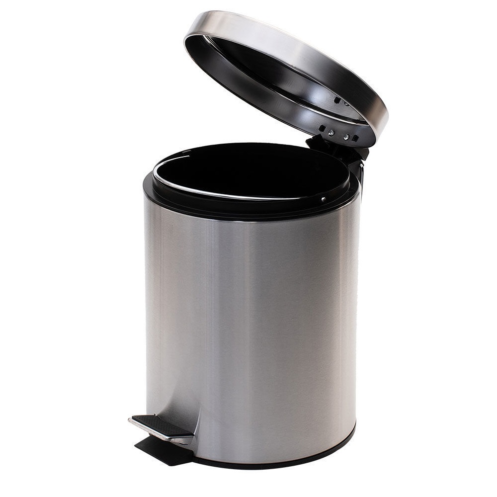 Χαρτοδοχείο Μπάνιου Ανοξείδωτος Ματ 5Lt Soft Close 20,5x20,5xH27cm εstia Home Art 02-0059 - 2