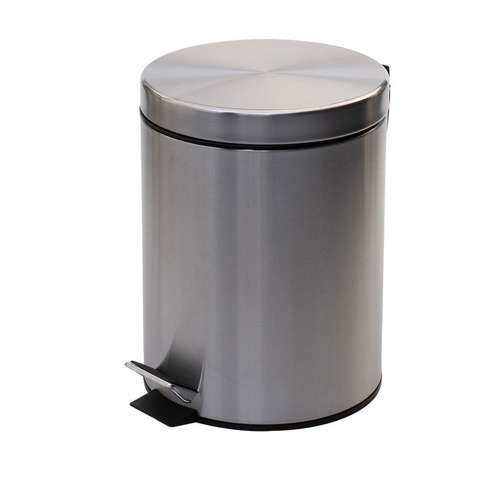 Χαρτοδοχείο Μπάνιου Ανοξείδωτος Ματ 5Lt Soft Close 20,5x20,5xH27cm εstia Home Art 02-0059 - 3