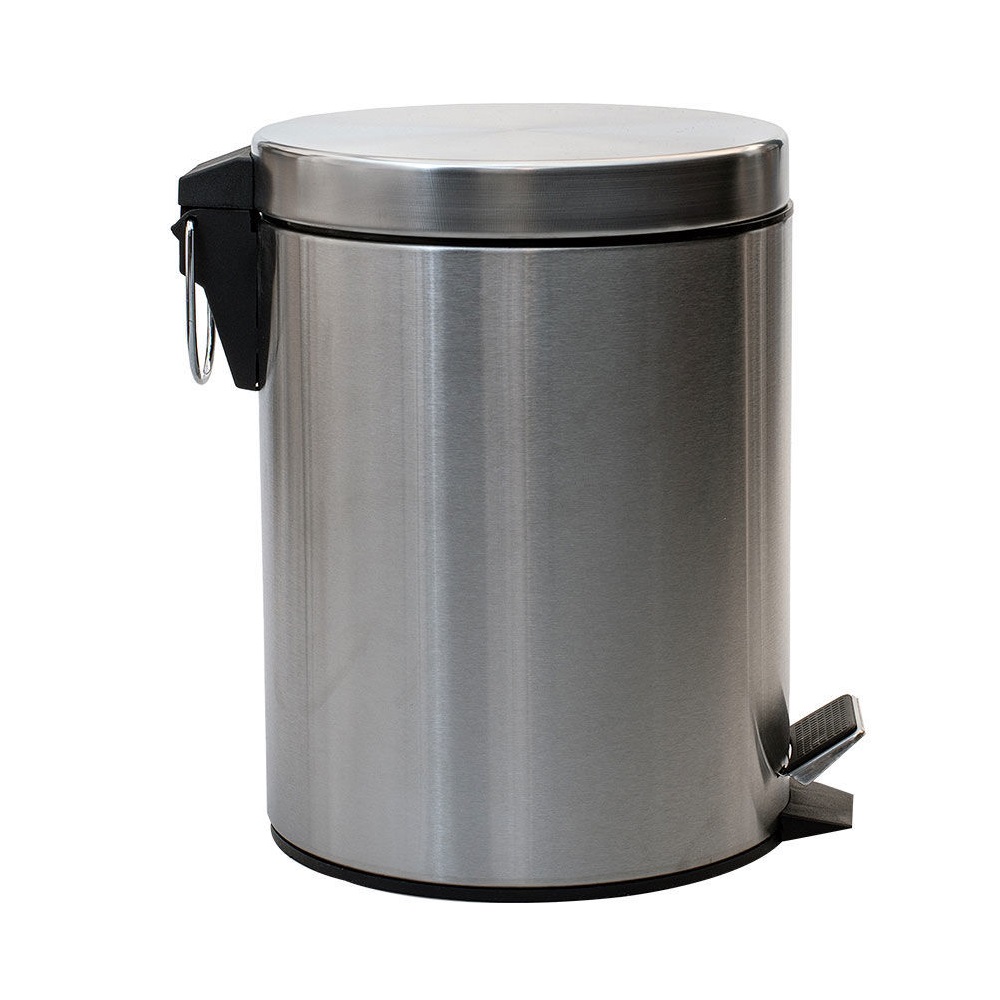 Χαρτοδοχείο Μπάνιου Ανοξείδωτος Ματ 5Lt Soft Close 20,5x20,5xH27cm εstia Home Art 02-0059 - 4