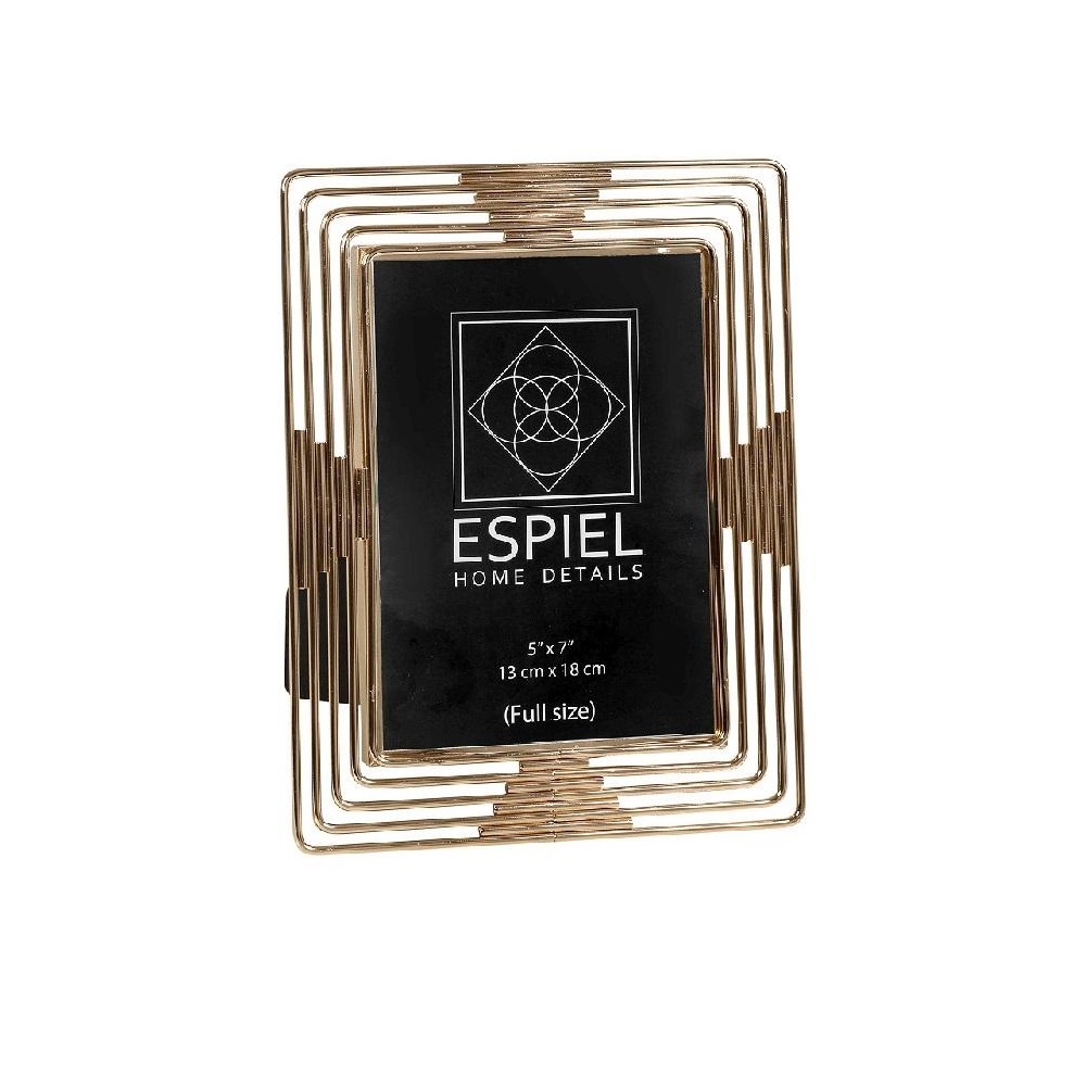 Κορνίζα Μεταλλική 10x15cm Χρυσή 15,5x2xH21cm Luxe Espiel FAM522 - 
