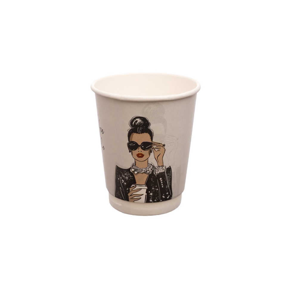 Ποτήρι Χάρτινο Διπλού Τοιχώματος Style 400ml 16oz Φ90mm DW-16 25τμχ Tefaco 122697 - 