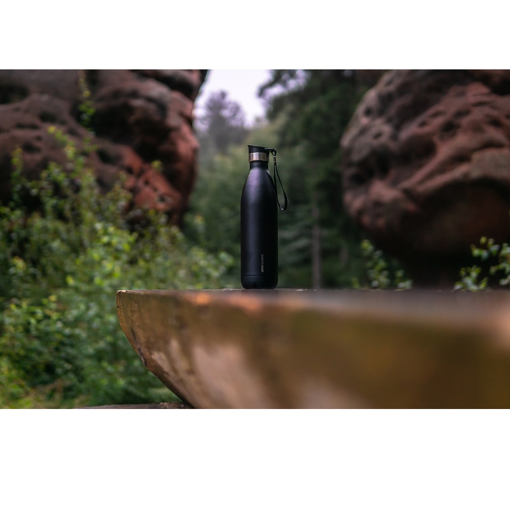 Μπουκάλι Ισοθερμικό Μαύρο Διπλού Τοιχώματος 500ml Ανοξείδωτο/Πλαστικό Olimpio Gefu 12731 - 5