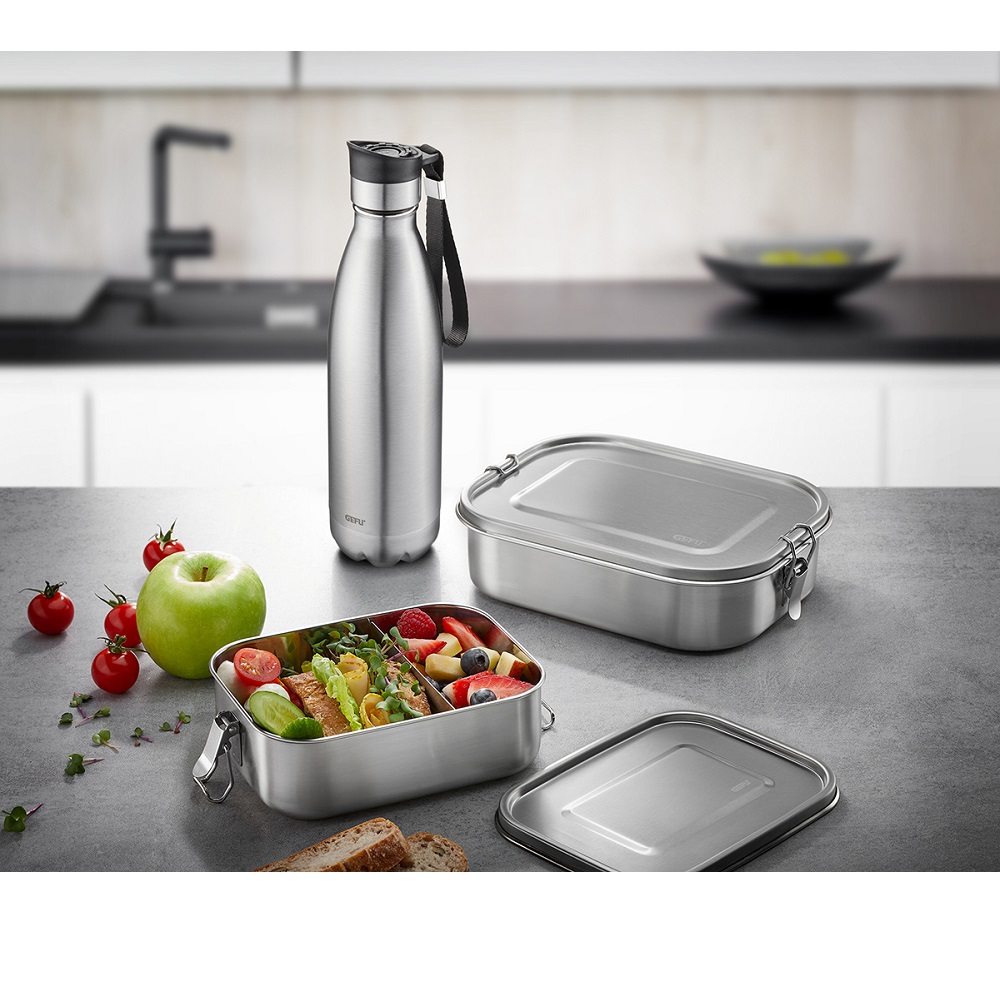 Μπουκάλι Ισοθερμικό Ασημί Διπλού Τοιχώματος 500ml Ανοξείδωτο/Πλαστικό Olimpio Gefu 12737 - 3