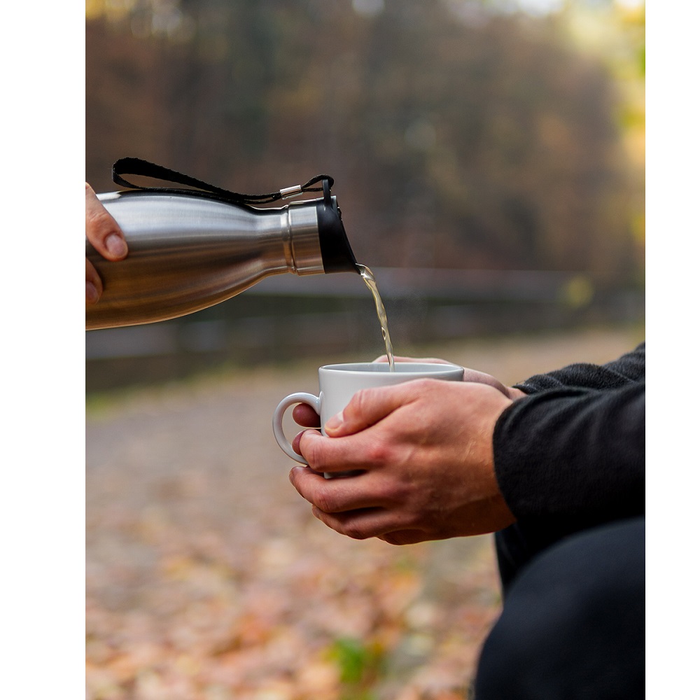 Μπουκάλι Ισοθερμικό Ασημί Διπλού Τοιχώματος 500ml Ανοξείδωτο/Πλαστικό Olimpio Gefu 12737 - 5