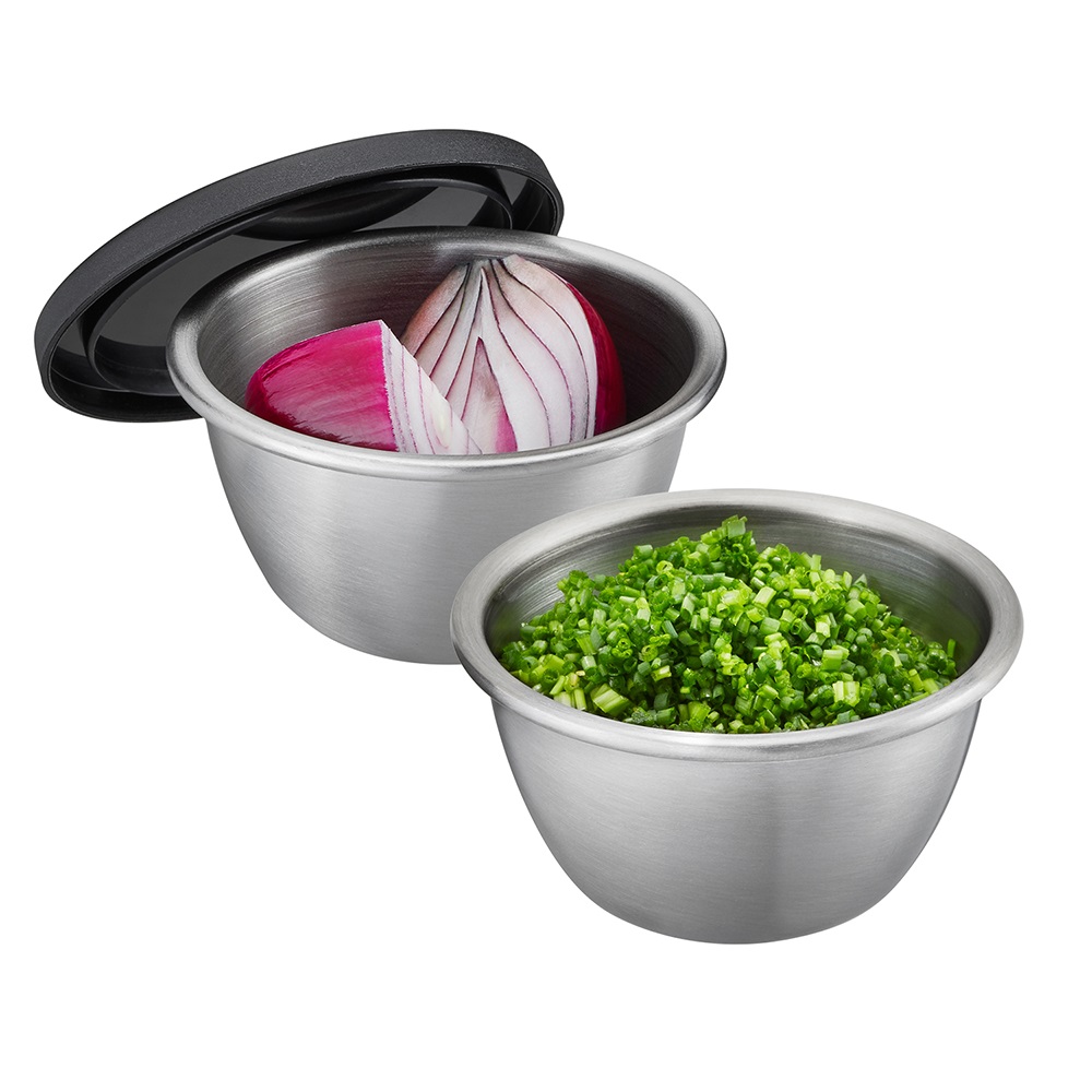 Σετ 2 Μπολ Στοιβαζόμενα 100ml Με Αεροστεγές Καπάκι Ανοξείδωτα Rino Gefu 89424 - 1