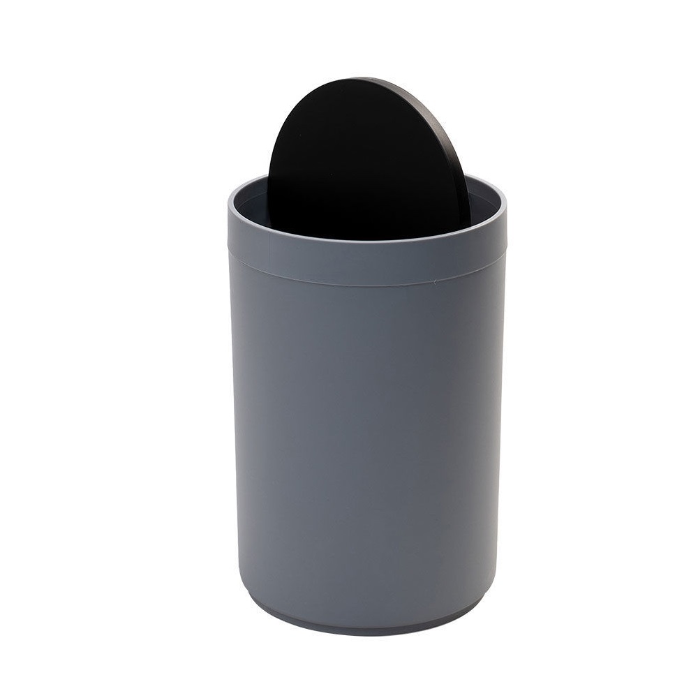 Χαρτοδοχείο Μπάνιου Πλαστικό Γκρι 5Lt Με Παλλόμενο Καπάκι εstia Home Art 02-9663 - 2