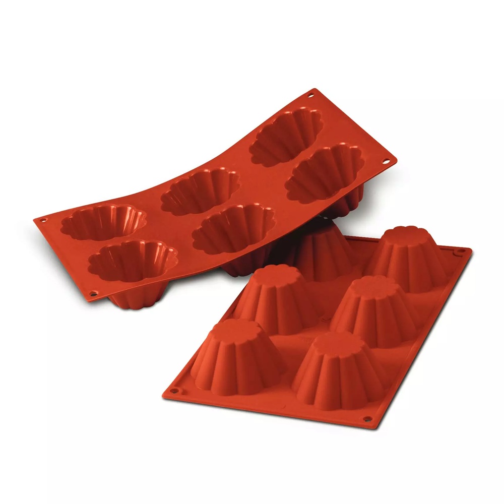 Φόρμα Σιλικόνης Platinum 6 Θέσεων Ø79x37mm 110ml Briochette Cannellata SF034 Silikomart 20.034.00.0060 - 2