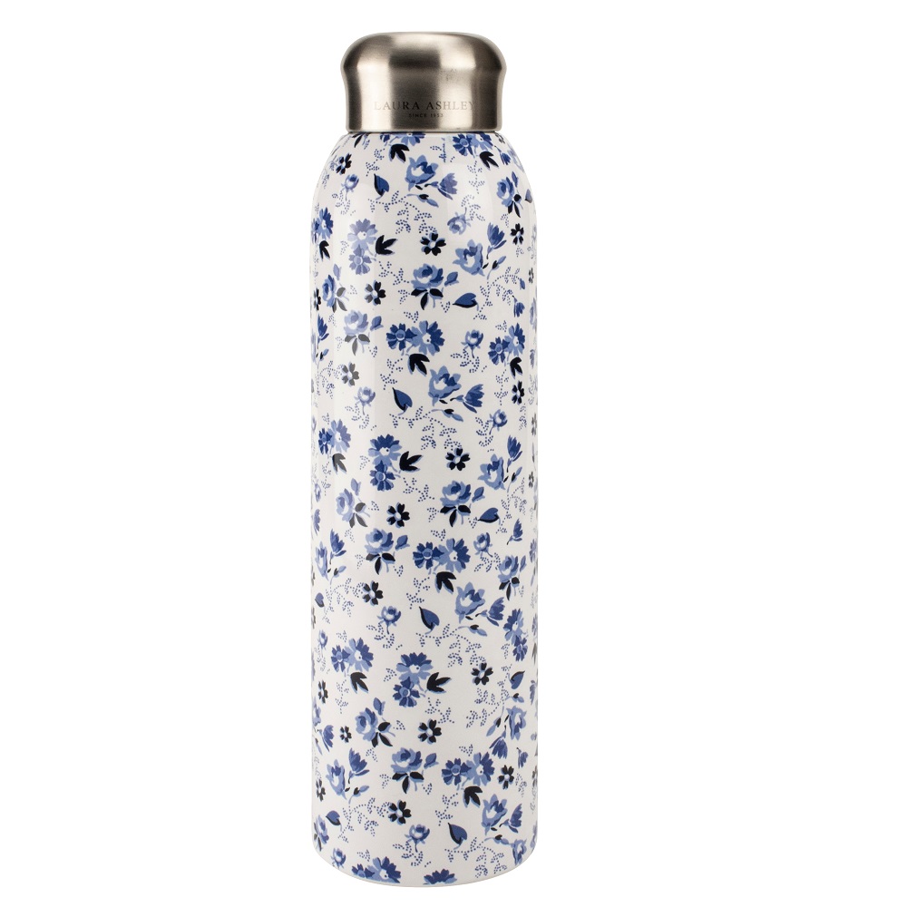 Μπουκάλι Θερμός Ανοξείδωτος 500ml Φ7,8xH26,5cm Petit Fleur Blue To Go Laura Ashley LA182921 - 