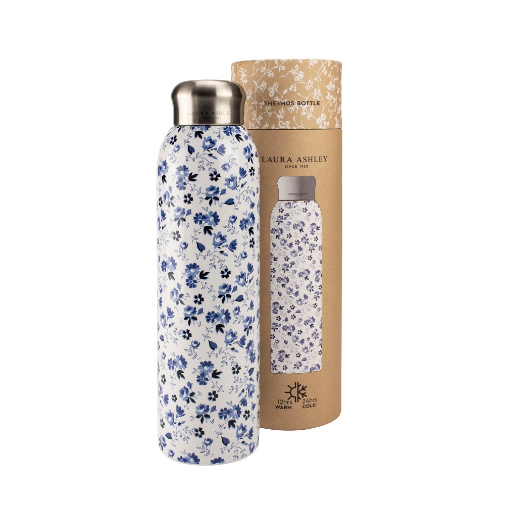 Μπουκάλι Θερμός Ανοξείδωτος 500ml Φ7,8xH26,5cm Petit Fleur Blue To Go Laura Ashley LA182921 - 2