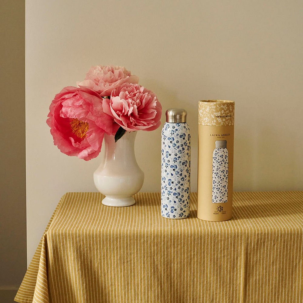 Μπουκάλι Θερμός Ανοξείδωτος 500ml Φ7,8xH26,5cm Petit Fleur Blue To Go Laura Ashley LA182921 - 4
