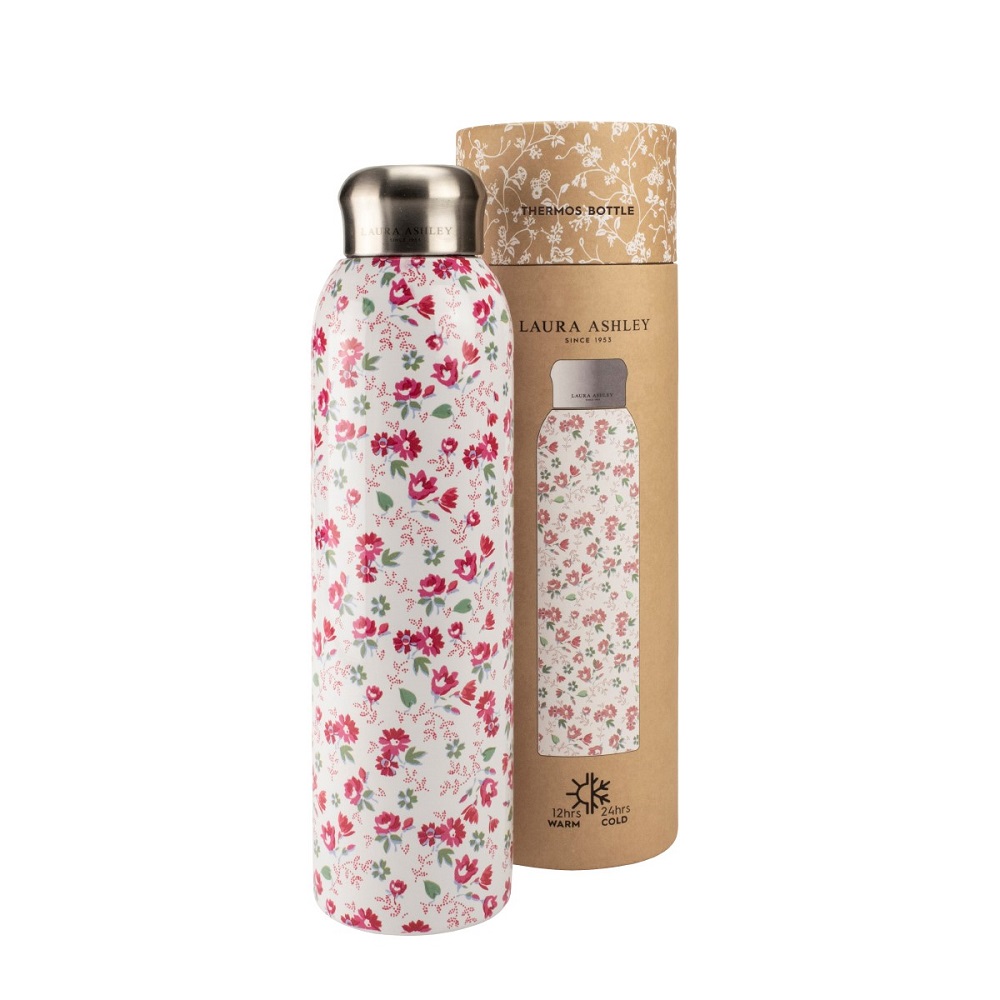 Μπουκάλι Θερμός Ανοξείδωτος 500ml Φ7,8xH26,5cm Petit Fleur Pink To Go Laura Ashley LA182923 - 2