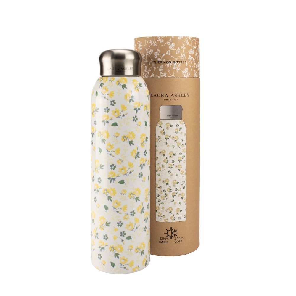 Μπουκάλι Θερμός Ανοξείδωτος 500ml Φ7,8xH26,5cm Petit Fleur Yellow To Go Laura Ashley LA183111 - 2